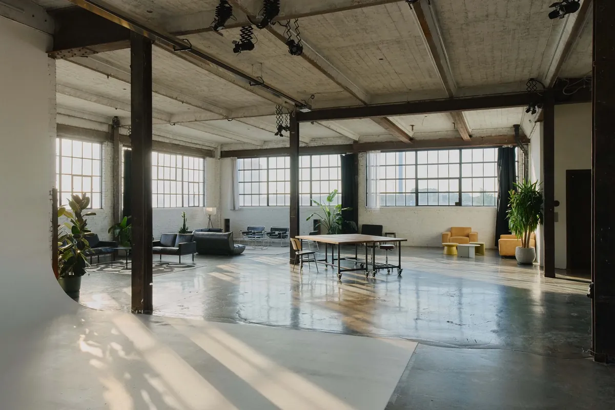 Brooklyn — weite Halle mit Sonnenlicht